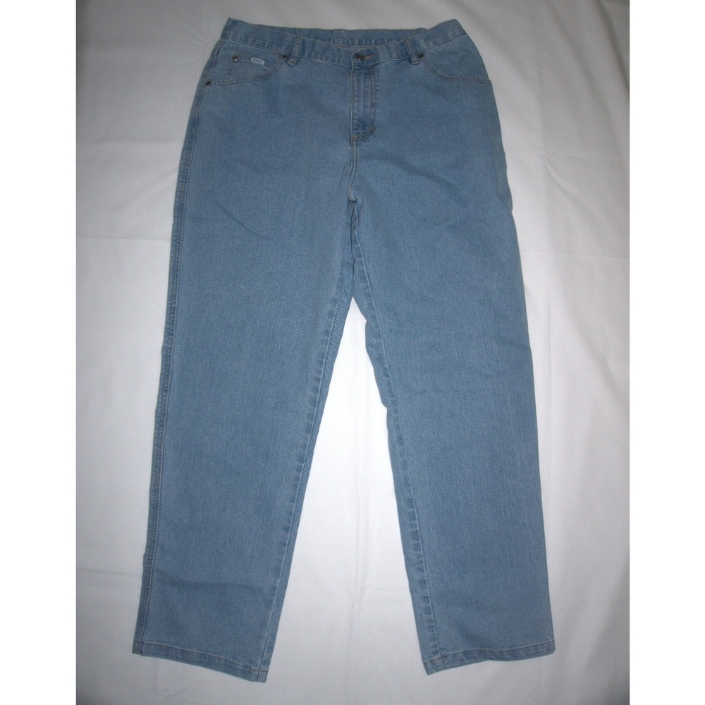 Lee Size 16 M Light Blue Cotton Blend Straight Leg Jeans
